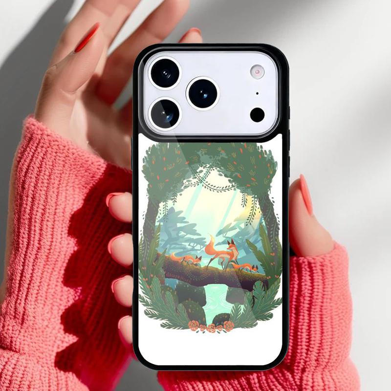 Fox Animal Pattern Phone Case for iPhone 17 16 15 14 13 Pro Max Back Cover for 12 11 Pro Coque