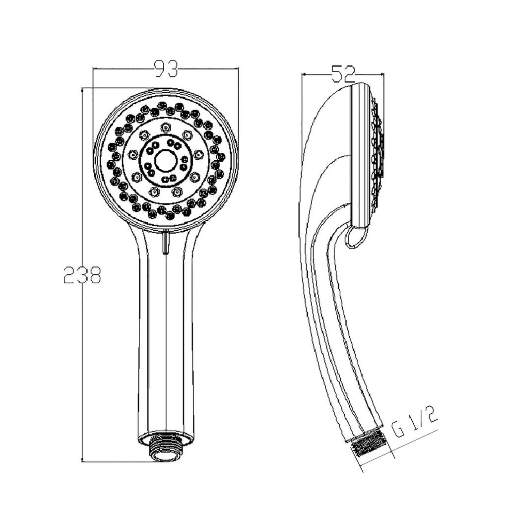Mythtrail Nano Bubble Shower Head with Rich High Water Soft Head for Low Water Pressure Showers Water-Saving Hose, Micro-Nano Bubbles, Pressure, G1/2,