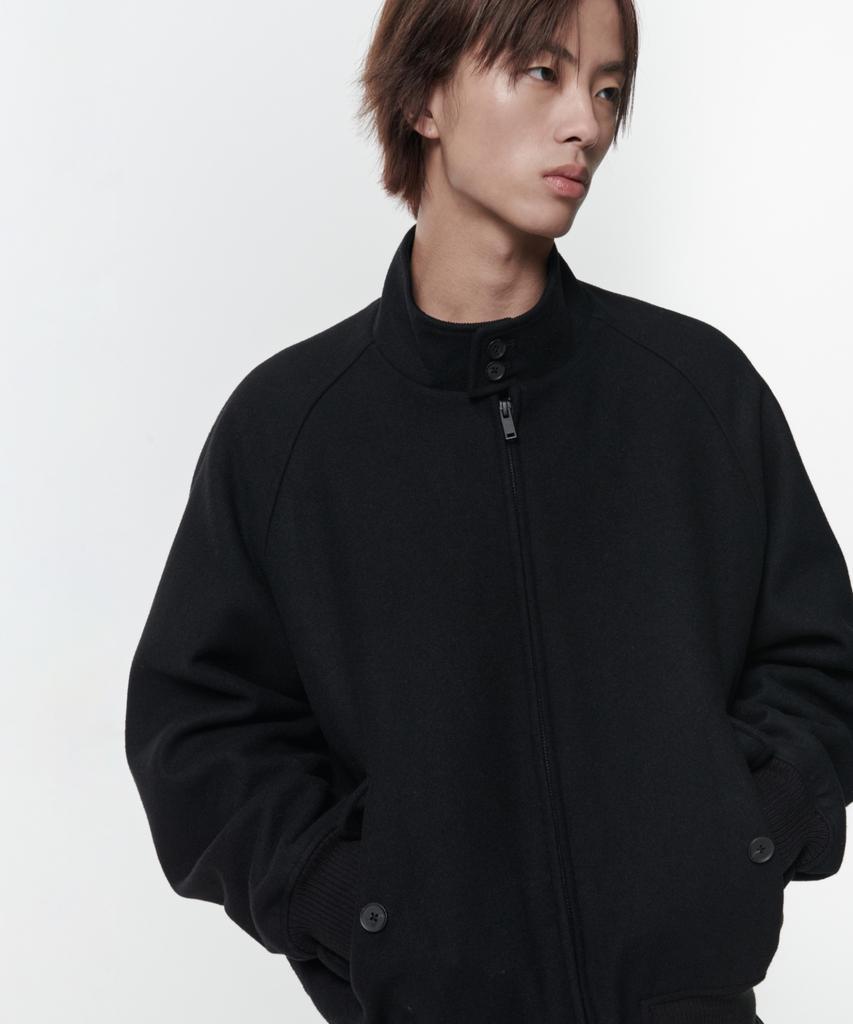 Musinsa Standard Wool Blend Harrington Jacket [Black]