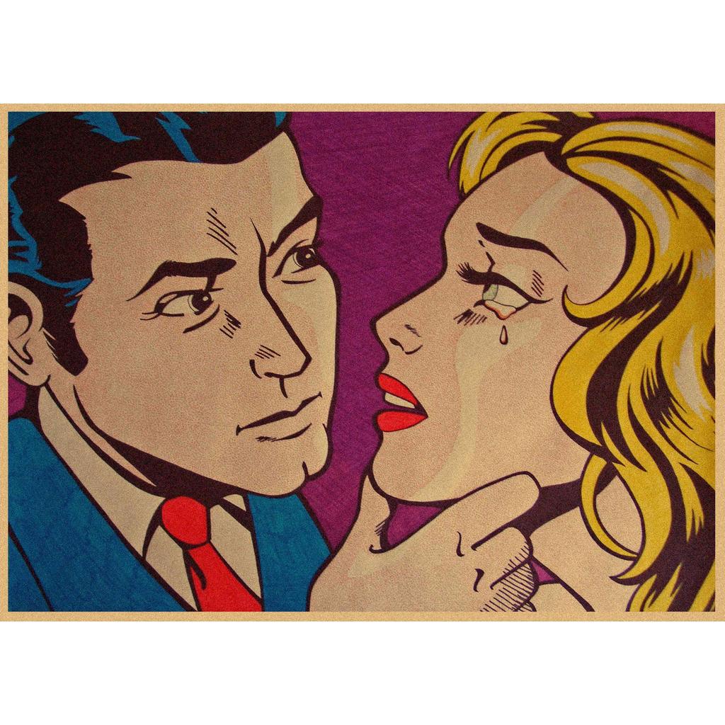 Roy Lichtenstein Pop Art Retro Kraftový plakát pro bar nebo kavárnu Nástěnná dekorace 357