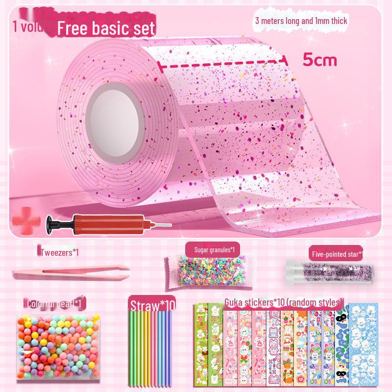 Nano Glue DIY Bubble Blowing Kit with Strong Sticky Double-Sided Tape and Decompression Toy