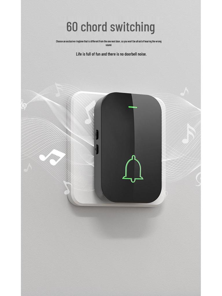 Ultra-Long Range Wireless Doorbell with Remote, High Volume, Ding Dong Chime, Elderly Call Button, No Plug-in, One-to-Two