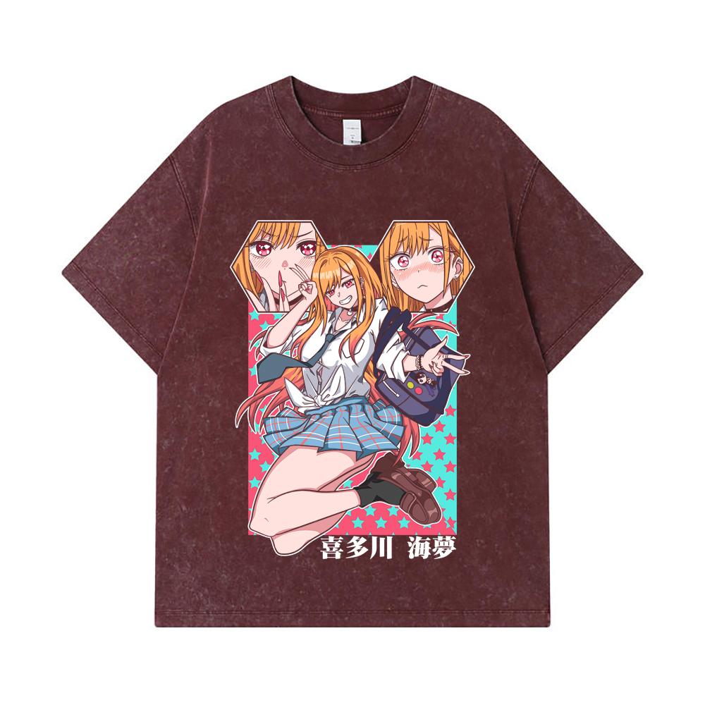 275 GSM Washed T-shirts 100% Cotton My Dress Up Darling V3 Marin Print Unisex Heavy Cotton T Shirt