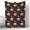 Skull Flannel Blanket - Bed, Sofa, Office, Travel, Gift, Decoration, Chair, Cozy and Warm, Christmas