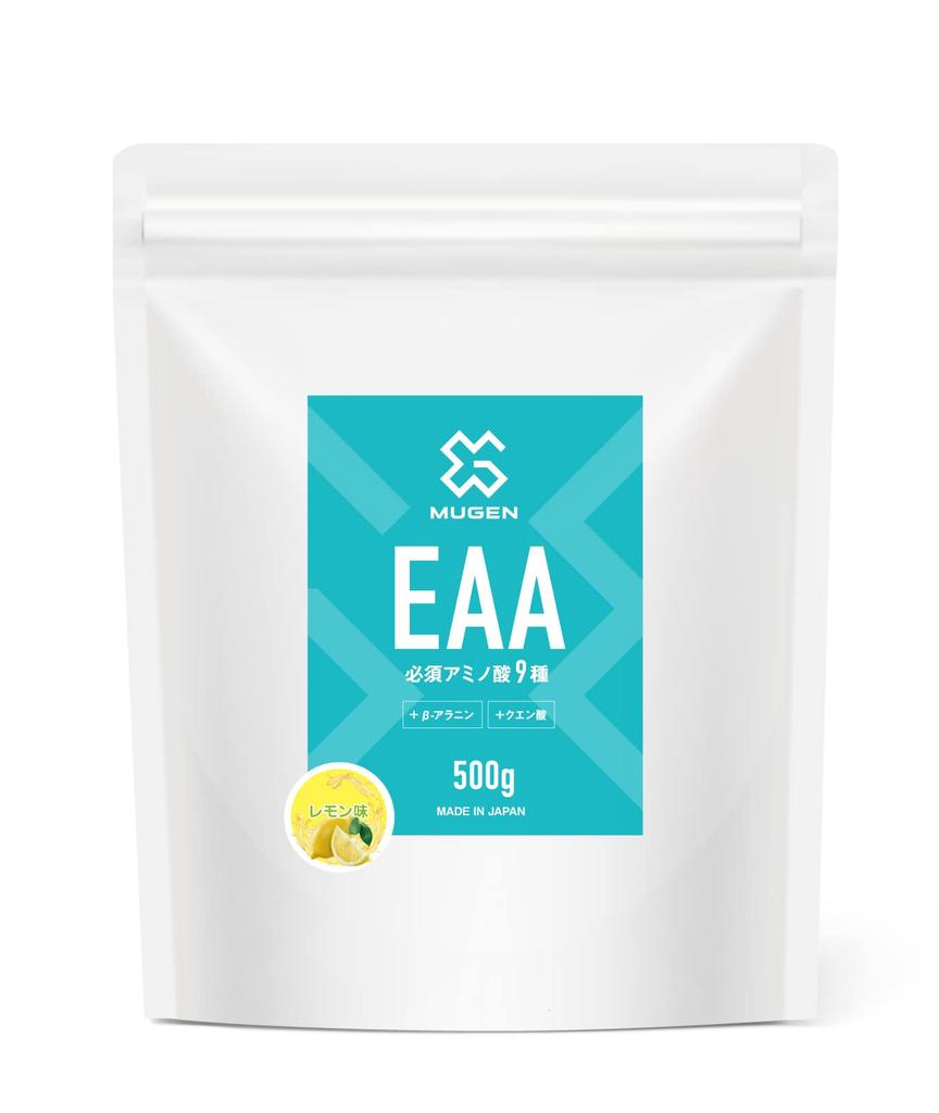 MUGEN EAA, Made In Japan, Lemon Flavor, 500g, 45 Servings, Contains 9 Essential Amino Acids and Beta-Alanine (High In BCAAs)