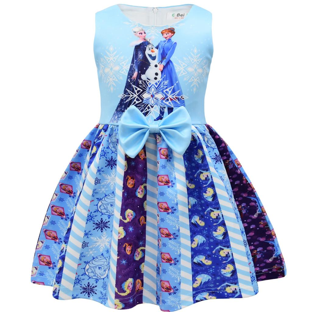 

Мультяшное платье принцессы Эльзы из мультфильма «Холодное сердце» для девочки с бантом-бабочкой для игр и вечеринок Style I,120 CM