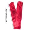 Women Faux Leather Sparkly Metallic Long Gloves for Evening Costume Party Dance
