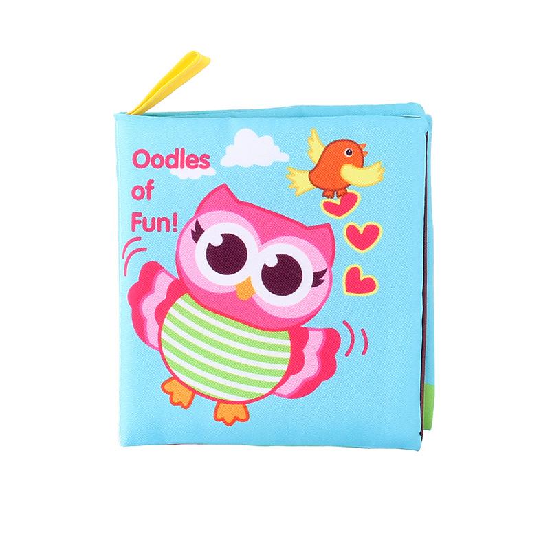 Three-Dimensional Baby Cloth Book Early Education Cognitive Toy 4 Pages 8 Sides English Palm Book Animal Baby Cloth Book