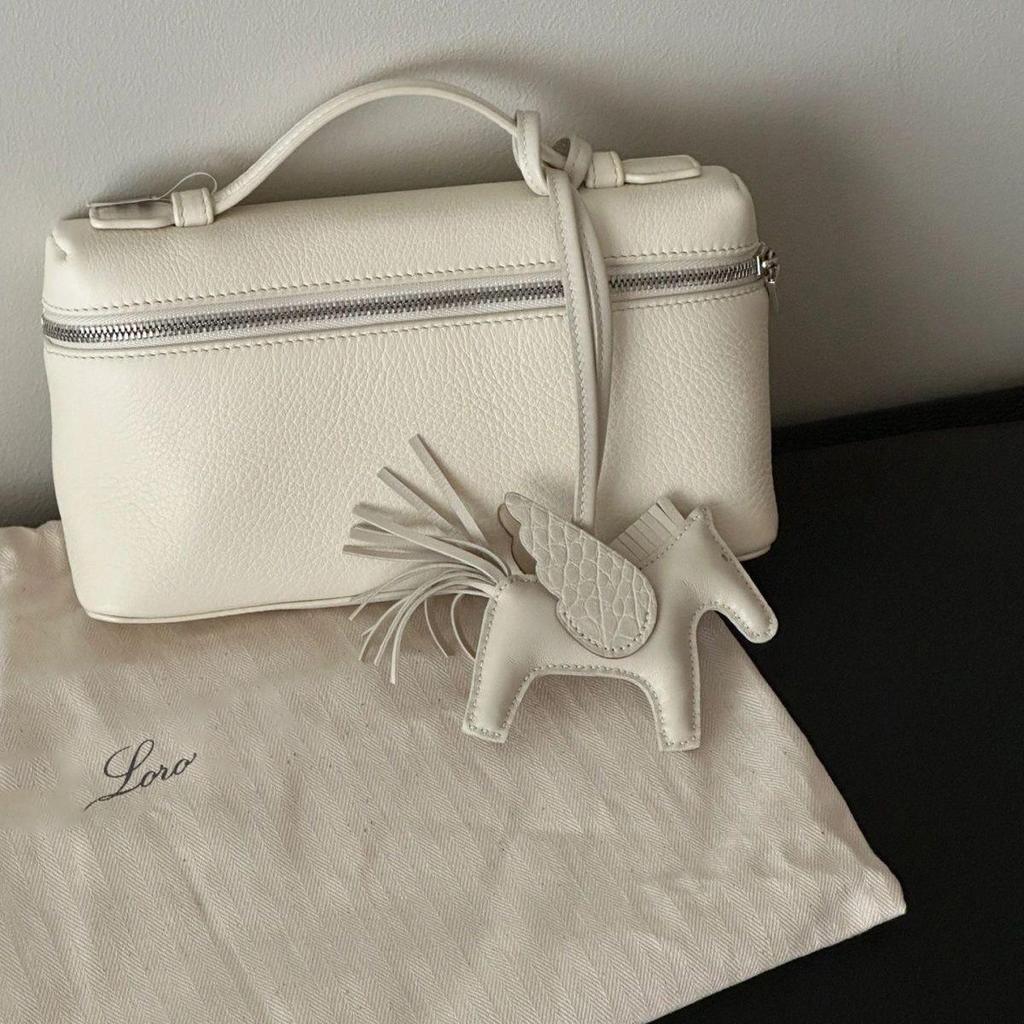 Engel Pegasus Handgenähter Lammfell Taschenanhänger - Niedliche Damenhandtaschen Dekoration & Autoschlüsselanhänger