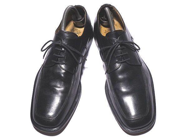 Vintage Italien Hergestellt/GIANNI/Handgefertigte U-Tip Schuhe aus Vollleder/41/26.0/Schwarz/(GEBRAUCHT)