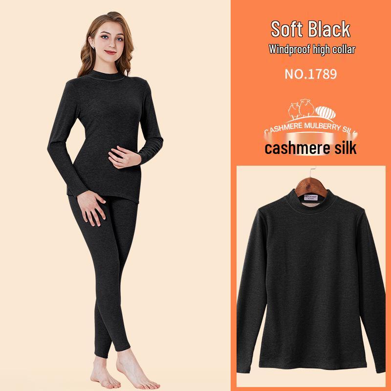 

Women s Cashmere Silk Fleece Lined Warm Underwear Set for Autumn/Winter - Thickened for Middle-Aged and Elderly XXL: 110-130 lbs