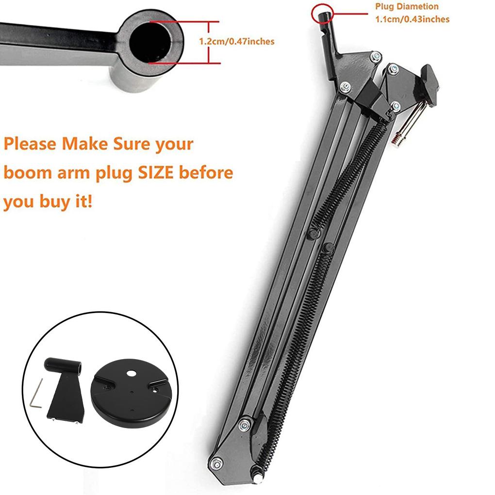 Adjustable Bracket Wall Mounted Microphone Support Fixed Base Punching Holes Universal Microphone and Light Holder