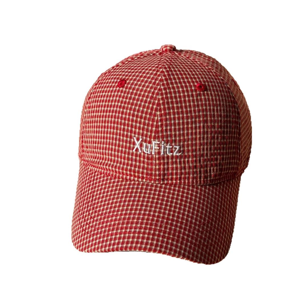 Spring and summer ins small fresh casual letter embroidered plaid soft top baseball cap men and women versatile face cap