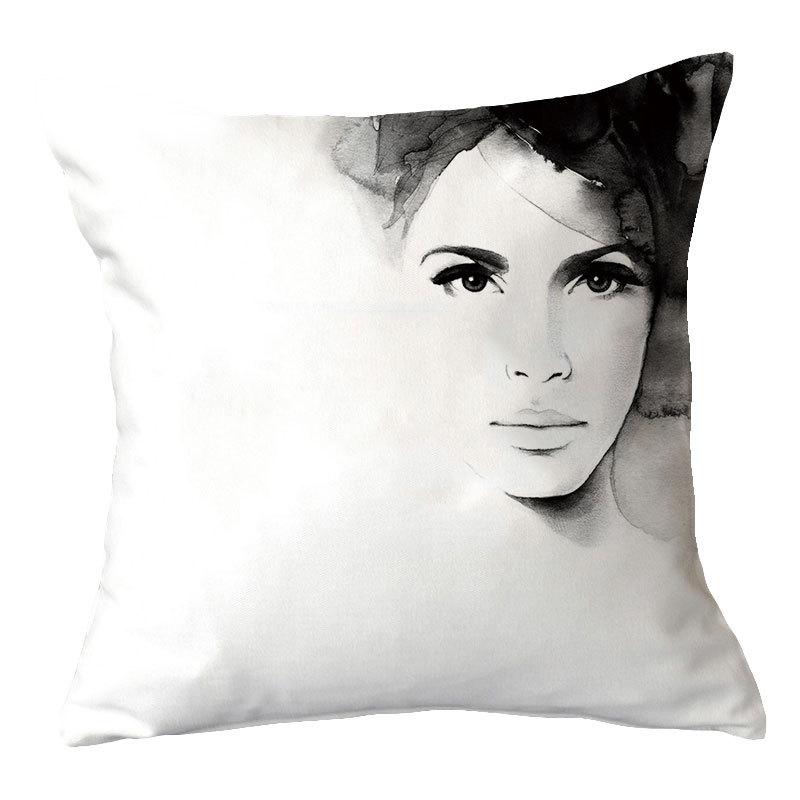 Design Beautiful Characters Series Pillowcase Pillow Car Cushion Sofa Pillow Nordic
