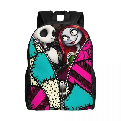 Custom The Nightmare Before Christmas Laptop Backpack Basic Bookbag for College School Student Jack Sally Halloween Anime Bags