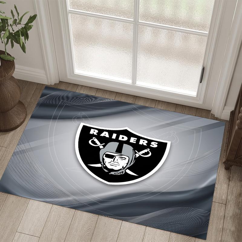 Las Vegas Raiders Design Crystal Velvet Carpet Cozy Non?Slip Printed Rug For Bedroom Living Room Entrance