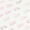Pink love rhinestone wearing nail piece nail piece nail piece removable ultra-thin nail piece