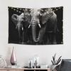 3D Gray Elephant Print Tapestry Wide Wall Hanging Lightweight Art Tapestry Floral Wall Blanket Vintage Aesthetic Tapestry Soft