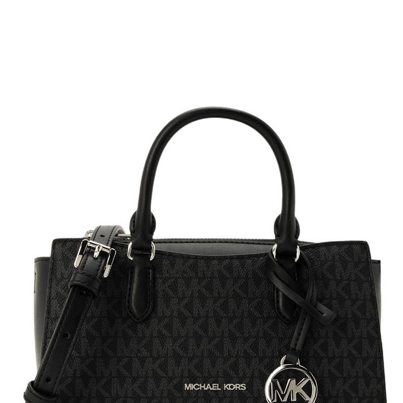 Michael Kors ARDEN ARDEN Logo Print Coated Canvas Shoulder Crossbody Tote Small Women's Black