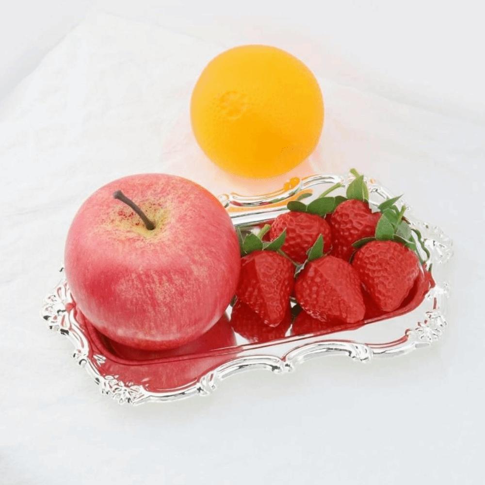 European Style Vintage Embossed Tray Embossed Design Desserts Plate  Dining Table Decor