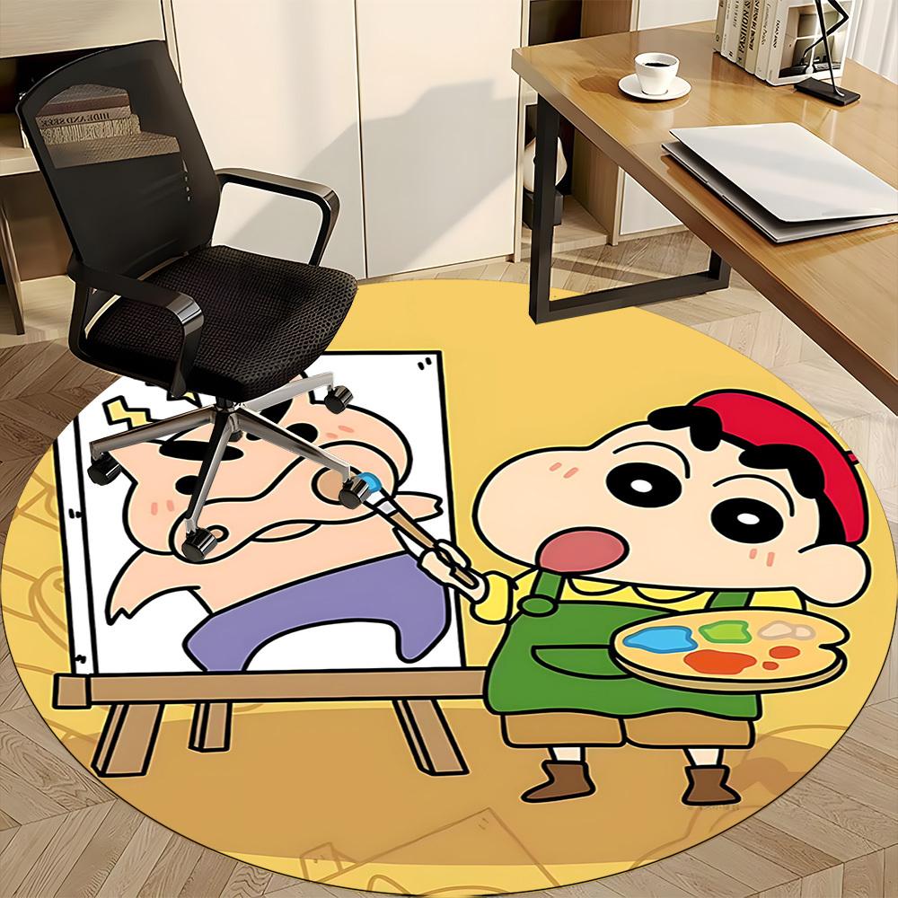 1pc Crayon Shin-chan Buriburizaemon Office Round Area Rug, Under Office Chairs Bedroom Living Room Home Decor, Available in Various Sizes0