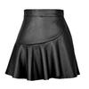 High Waist Frill Irregular Leather Skirt Skirt European and American Fashion Sexy Gyaru Pu Short Dress Women Clothes