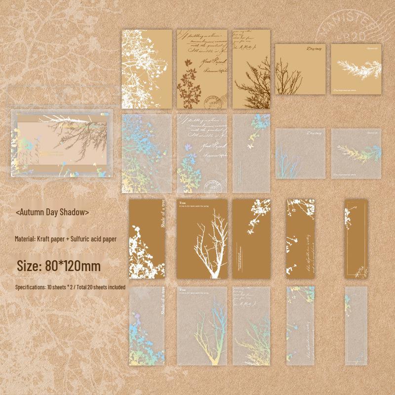 Mu Ran Retro Floating Light Collection: Double Material Pack - 20 Decorative Sheets for Journals.