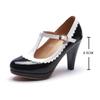 Fashion Spring Vintage T Strap Mary Janes Shoes For Women Blue Patent Leather Platform Pumps Female Ladies Footwear Sandalias De Mujer