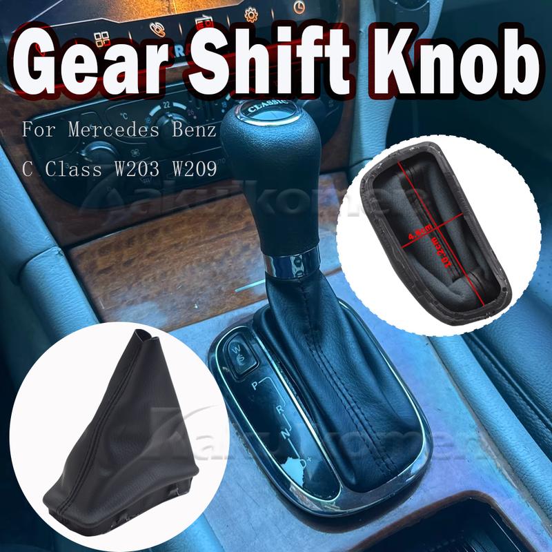 Automatic Transmission Car Gear Shift Knob with Leather Boot Gaitor For Mercedes Benz C Class W203 W209 Shift Knob Boot