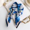 Écharpe florale pour femme style luxe léger imprimée 71 cm petit foulard carré foulard en soie simulée polyvalent professionnel foulard en soie d'été nouveau