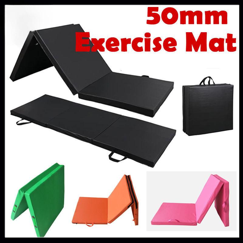 50MM Portable Anti Slip Foam Gymnastic Mat Leather Yoga Gymnastic Tumbling Mattress Gym Mat Foldable Exercise Mat