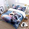Adorable Raccoon Playing With Pastel Ball Duvet Cover Set With 3D Printing Design Soft Polyester Bedding Set All-Season Comfort