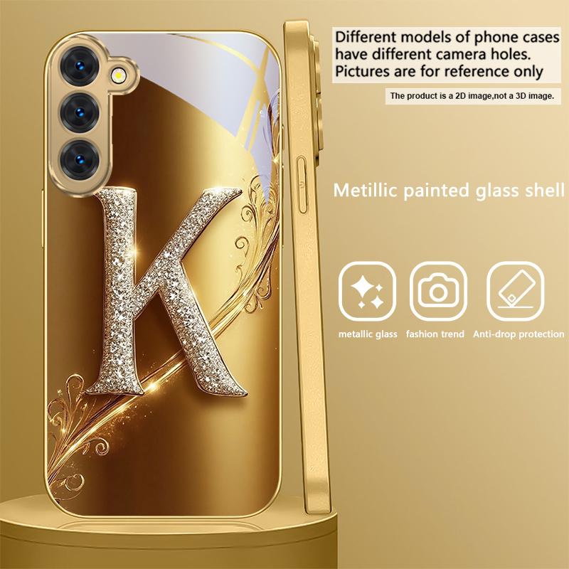 Laurel leaf ring gold For Samsung Galaxy S26 S20 FE S21 S22 S23 Plus S24 Ultra S25Ultra S21+ S22Plus Golden glass phone case