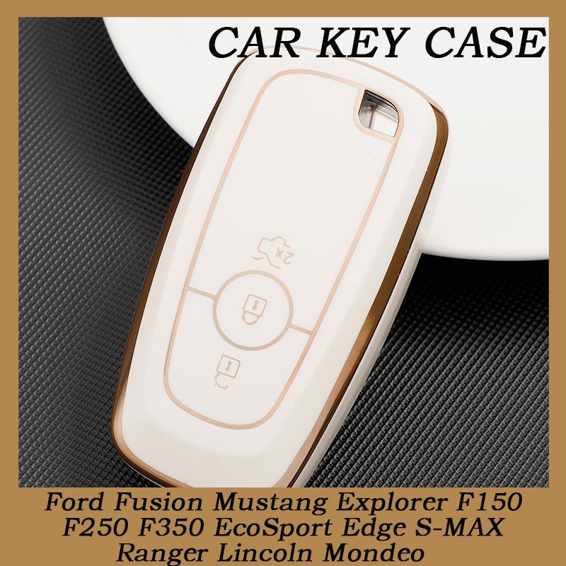 

Fashion TPU Phnom Penh Car Key Case Full Cover for Ford Fusion Mustang Explorer F150 F250 F350 EcoSport Edge S-MAX Ranger Lincoln Mondeo 3 buttons червоний