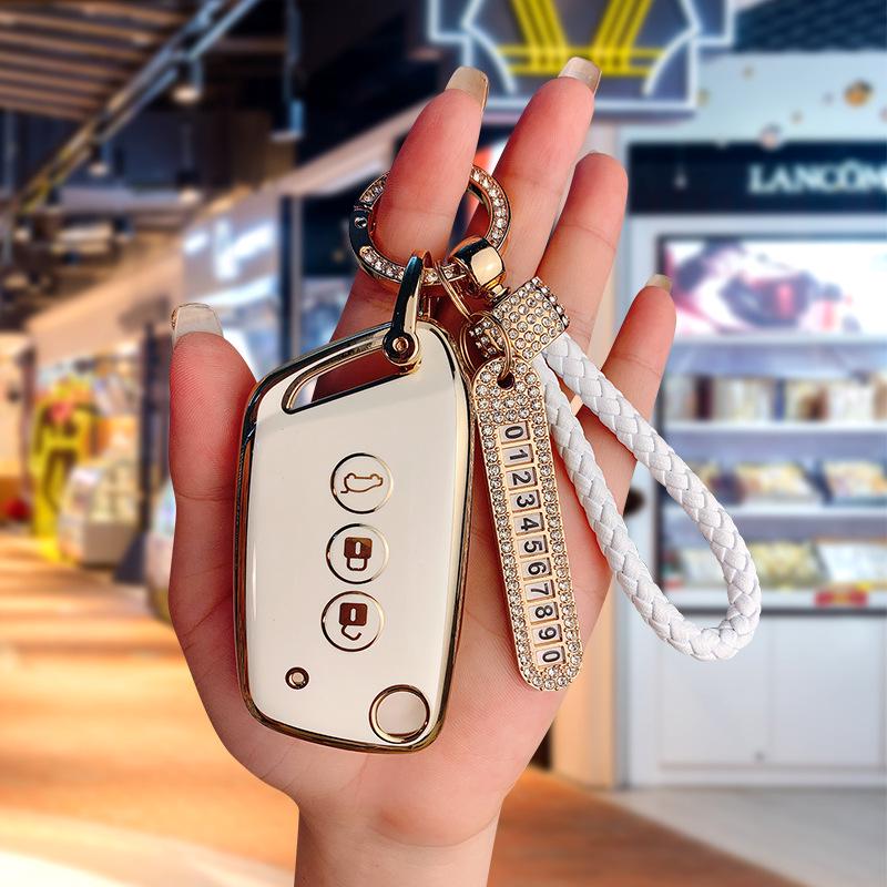 Applicable New Baojun Key Case: RS3/RS5/RC6/E300 Car Protective Shell with Folding Buckle - Men's and Women's Style.