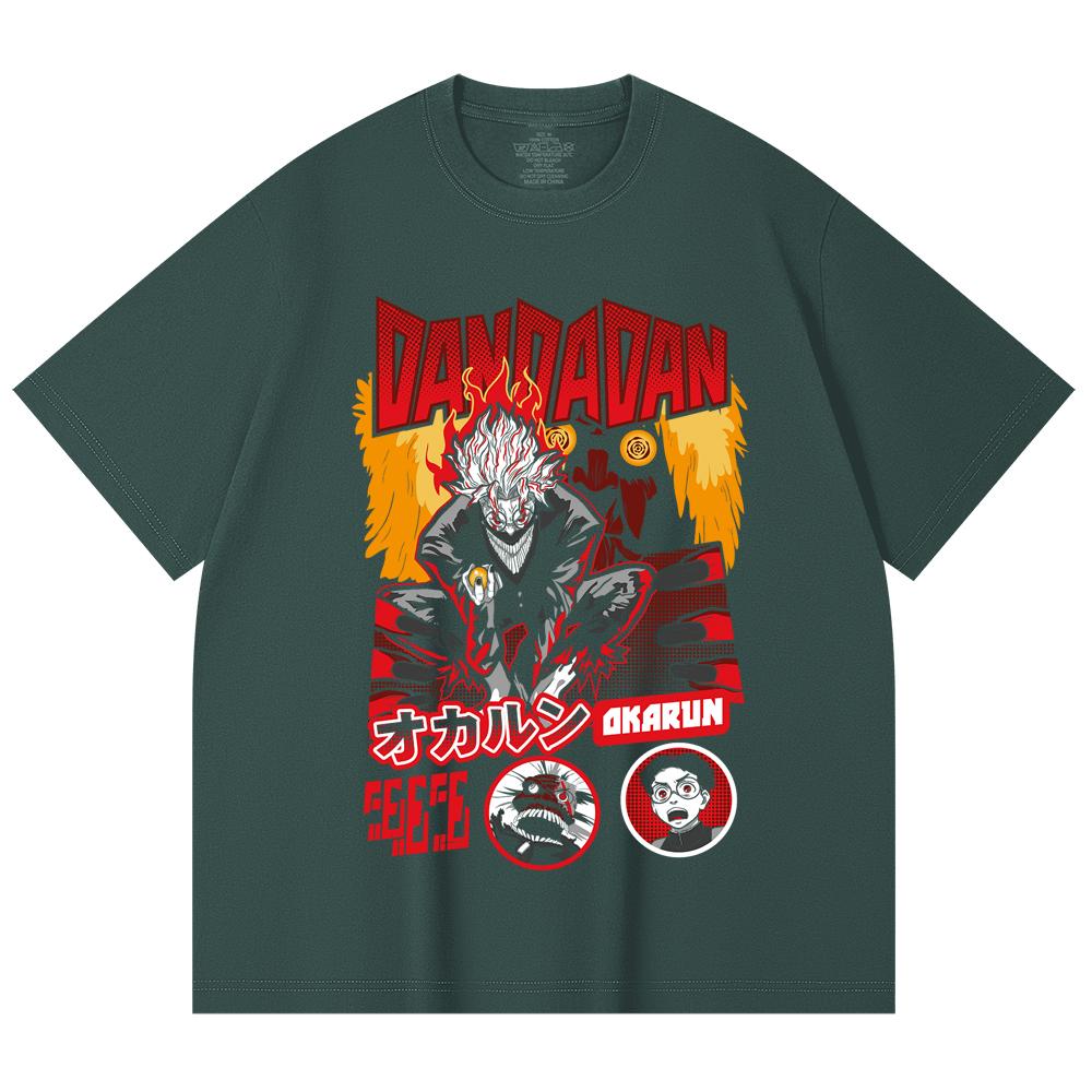 230 g/m² 100% Baumwolle Dandadan V26 Okarun Turbo Print Unisex Schweres Baumwoll-T-Shirt