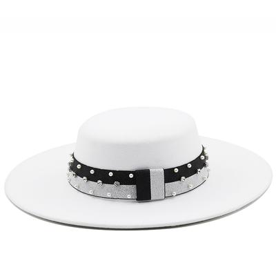 Sonbahar kış 9.5 cm Düz Geniş Kenarlı Fedoras kadın dokulu şapka Bayanlar fötr şapka caz Erkek melon şapka açık vintage silindir şapkalar