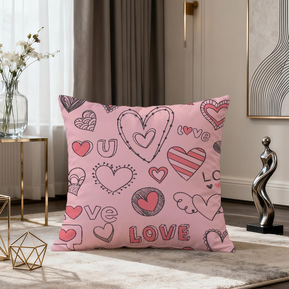 Fashion Modern White Day Loveyou Art Valentines Day Soft Comfort Pillowcase Sofa Nap Living Room Party Home Decor Pillowcover