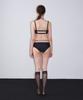 VINAJ N Chain Ribbon Halter Half-Cup Bikini Bra (Black)
