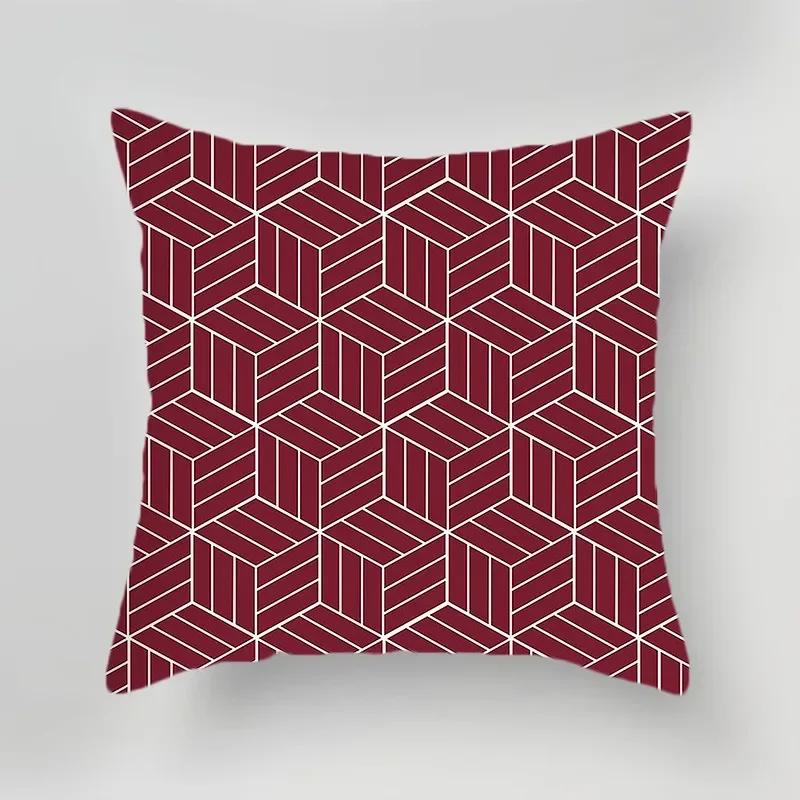 Red Plaid Simple Printed Pillowcase Office Sofa Cushion Cover Luxury Home Decoration Cushion Cover