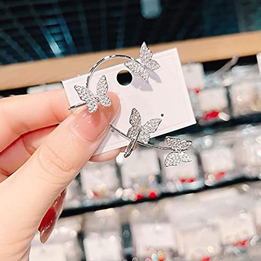 Zirconia Butterfly Earrings, Butterfly Earrings For Women, Butterfly Earrings, Ear Cuffs, Gifts For Women And Girls ,, A Pair,