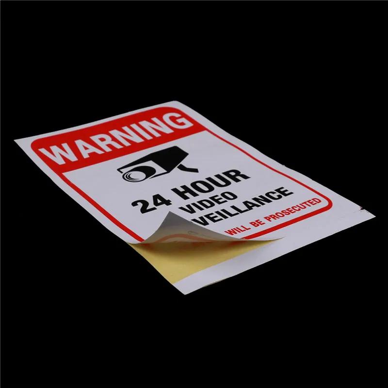 5pcs 24H CCTV Video Camera System Security Warning Sign Sticker