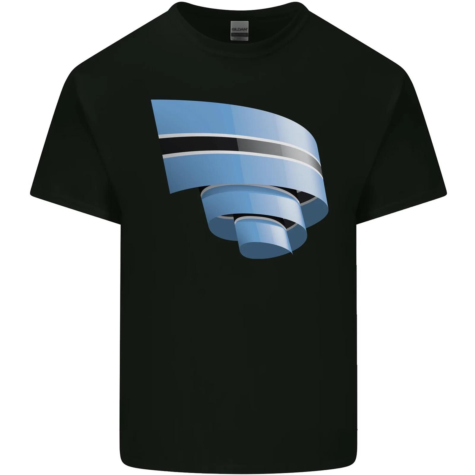 Curled Botswana Flag Batswana Day Football Kids T-Shirt Childrens XL