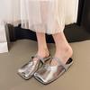 Women Mules Shoes Flats Slippers New Casual Square Toe Sandals Summer 2025 Slingback Woman Flip Flops Zapatillas Mujer