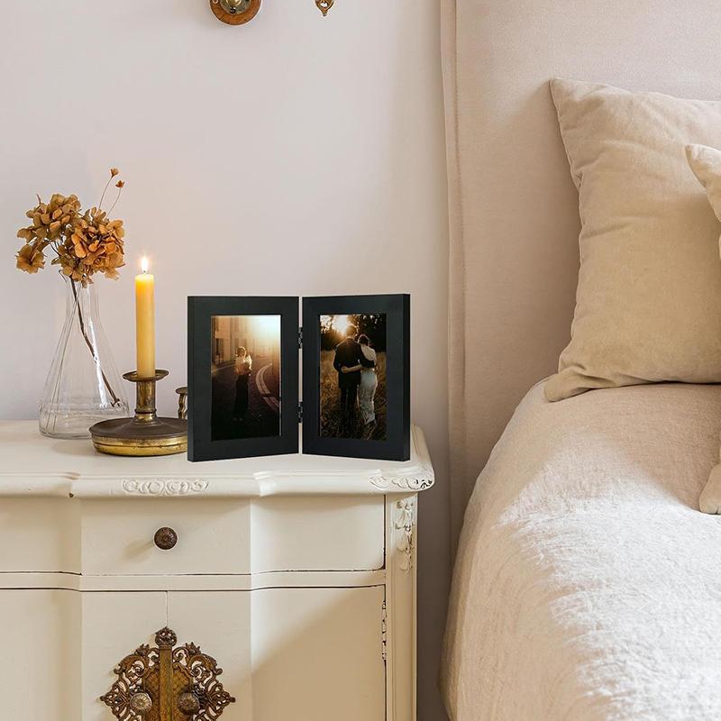 WTEMPO Öffnungsbarer Klapp-Fotorahmen Doppelrahmen Klappbares Scharnier Fotorahmen für Heim-Ausstellung Bilder für Collage Foto-Poster Kunstwerk