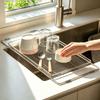 Stainless Steel Expandable Sink Drain Rack Kitchen Counter - Large Capacity Dish Drying Organizer Plates Bowls Utensils
