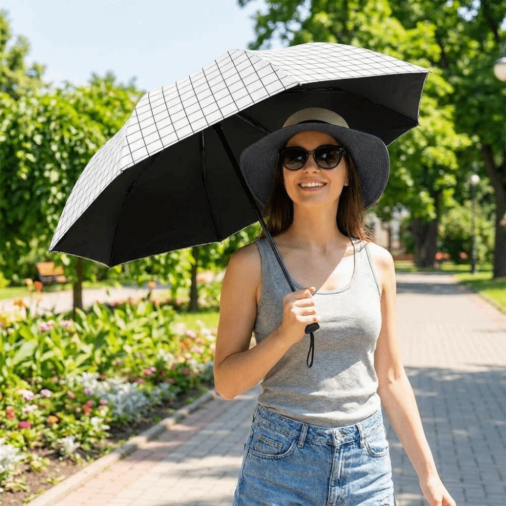 Windproof Sunshade Umbrella Folding Rain Umbrella Minimalist Hand Operated Parasol Travel