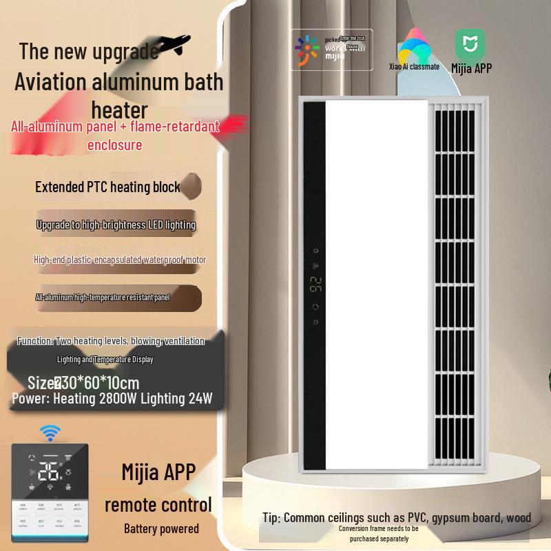 Shenhua Integrated Bathroom Ceiling Heater Fan with Dual Warmth, Lighting, and Exhaust Features