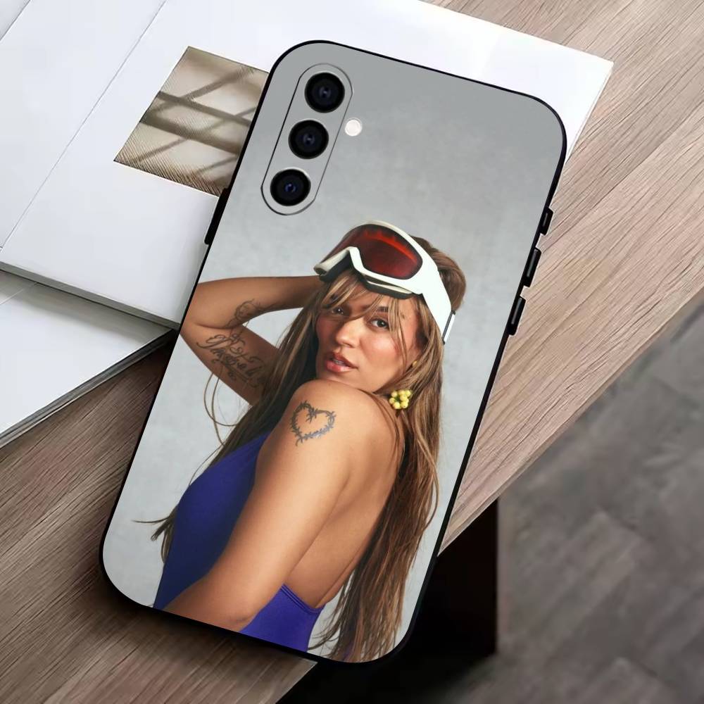 Singer K-Karol G Amargura Phone Case Black Silicone Soft For Samsung Galaxy A73,A72,A71,A70,A53,A52,A51