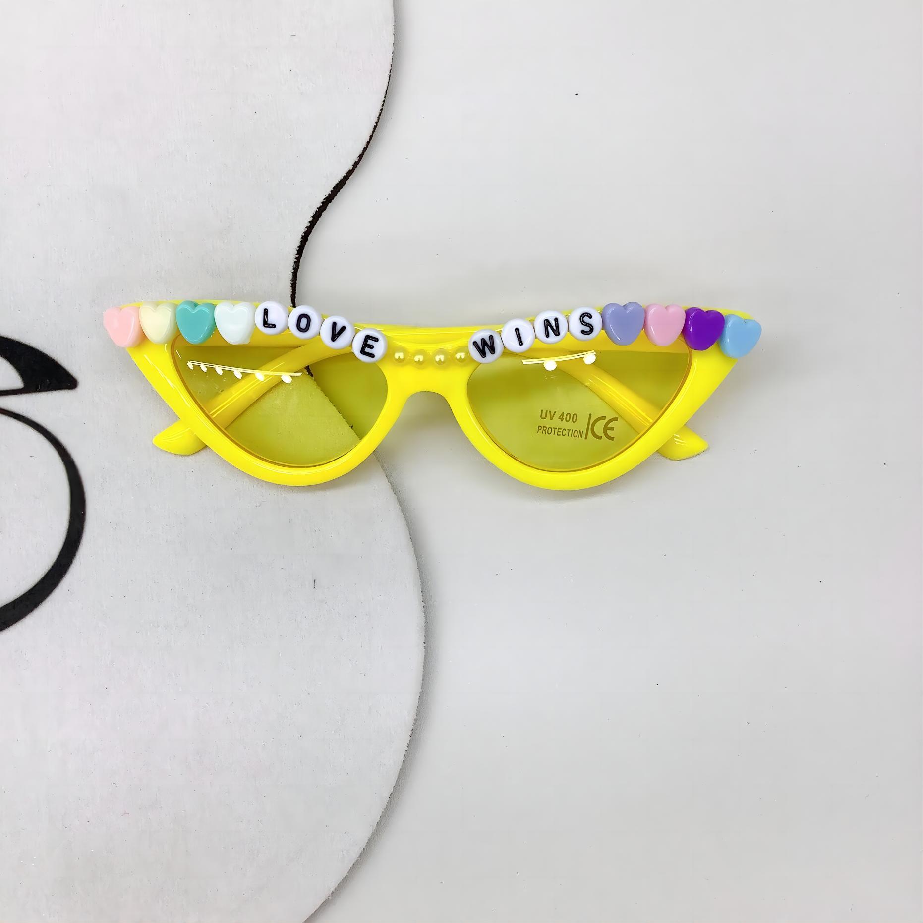 

Детские солнцезащитные очки Cat S Eye Love, модные солнцезащитные очки с защитой от ультрафиолета, солнцезащитные очки для мальчиков и девочек, солнцезащитные очки Tide